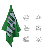 Custom Emerald Green Light Blue Beach Towel