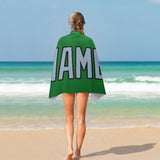 Custom Emerald Green Light Blue Beach Towel