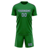 Custom Emerald Green Light Blue Soccer Jersey