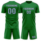 Custom Emerald Green Light Blue Soccer Jersey