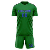 Custom Emerald Green Sky Blue Soccer Jersey