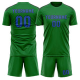 Custom Emerald Green Sky Blue Soccer Jersey