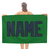 Custom Emerald Green Blue Beach Towel