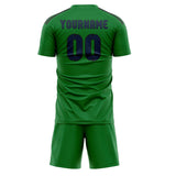 Custom Emerald Green Blue Soccer Jersey