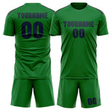 Custom Emerald Green Blue Soccer Jersey