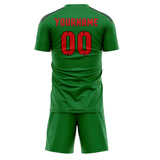 Custom Emerald Green Orange Red Soccer Jersey