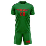 Custom Emerald Green Orange Red Soccer Jersey