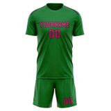 Custom Emerald Green Pink Soccer Jersey