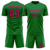 Custom Emerald Green Pink Soccer Jersey