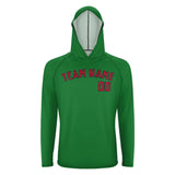Custom Emerald Green Red UV-Hoodie