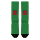 Custom Emerald Green Red Knee-High Sock