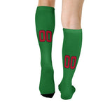 Custom Emerald Green Red Knee-High Sock