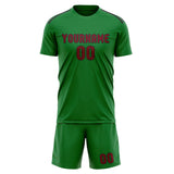 Custom Emerald Green Crimson Red Soccer Jersey