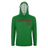 Custom Emerald Green Coral Red UV-Hoodie