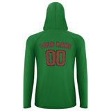 Custom Emerald Green Coral Red UV-Hoodie