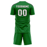 Custom Emerald Green White Soccer Jersey