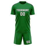 Custom Emerald Green White Soccer Jersey