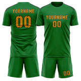 Custom Emerald Green Yellow Soccer Jersey