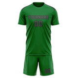 Custom Emerald Green Dark Grey Soccer Jersey