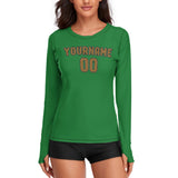 Custom Emerald Green Khaki Women's Long-Sleeve Shirt