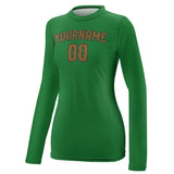 Custom Emerald Green Khaki Women's Long-Sleeve Shirt