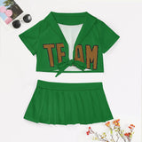 Custom Emerald Green Khaki Cheerleading Uniform Set