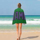 Custom Emerald Green Light Purple Beach Towel