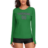 Custom Emerald Green Blue Green Women's Long-Sleeve Shirt