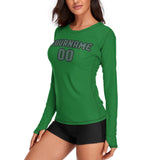 Custom Emerald Green Blue Green Women's Long-Sleeve Shirt