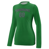 Custom Emerald Green Blue Green Women's Long-Sleeve Shirt