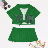 Custom Emerald Green Blue Green Cheerleading Uniform Set