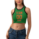 Custom Emerald Green Orange Sleeveless Tank Top
