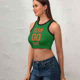 Custom Emerald Green Orange Sleeveless Tank Top