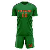 Custom Emerald Green Orange Soccer Jersey