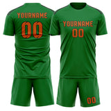 Custom Emerald Green Orange Soccer Jersey