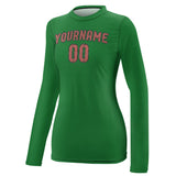 Custom Emerald Green Copper Rose Women's Long-Sleeve Shirt