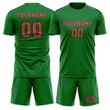 Custom Emerald Green Copper Rose Soccer Jersey