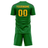 Custom Emerald Green Gold Soccer Jersey