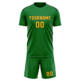 Custom Emerald Green Gold Soccer Jersey