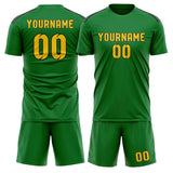 Custom Emerald Green Gold Soccer Jersey
