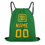 Custom Emerald Green Gold Drawstring Bag