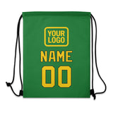 Custom Emerald Green Gold Drawstring Bag