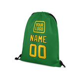 Custom Emerald Green Gold Drawstring Bag