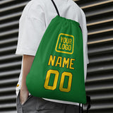 Custom Emerald Green Gold Drawstring Bag