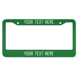 Custom Emerald Green White License Plate Frame
