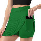 Custom Emerald Green White A-Line Skort