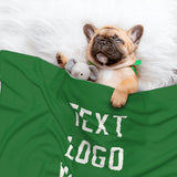 Custom Emerald Green White Pet Blanket