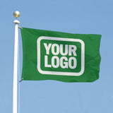 Custom Emerald Green White Flag