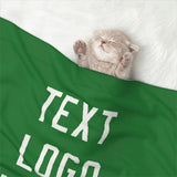 Custom Emerald Green White Pet Blanket