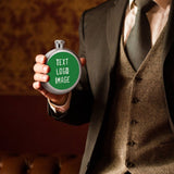 Custom Emerald Green White Hip Flask